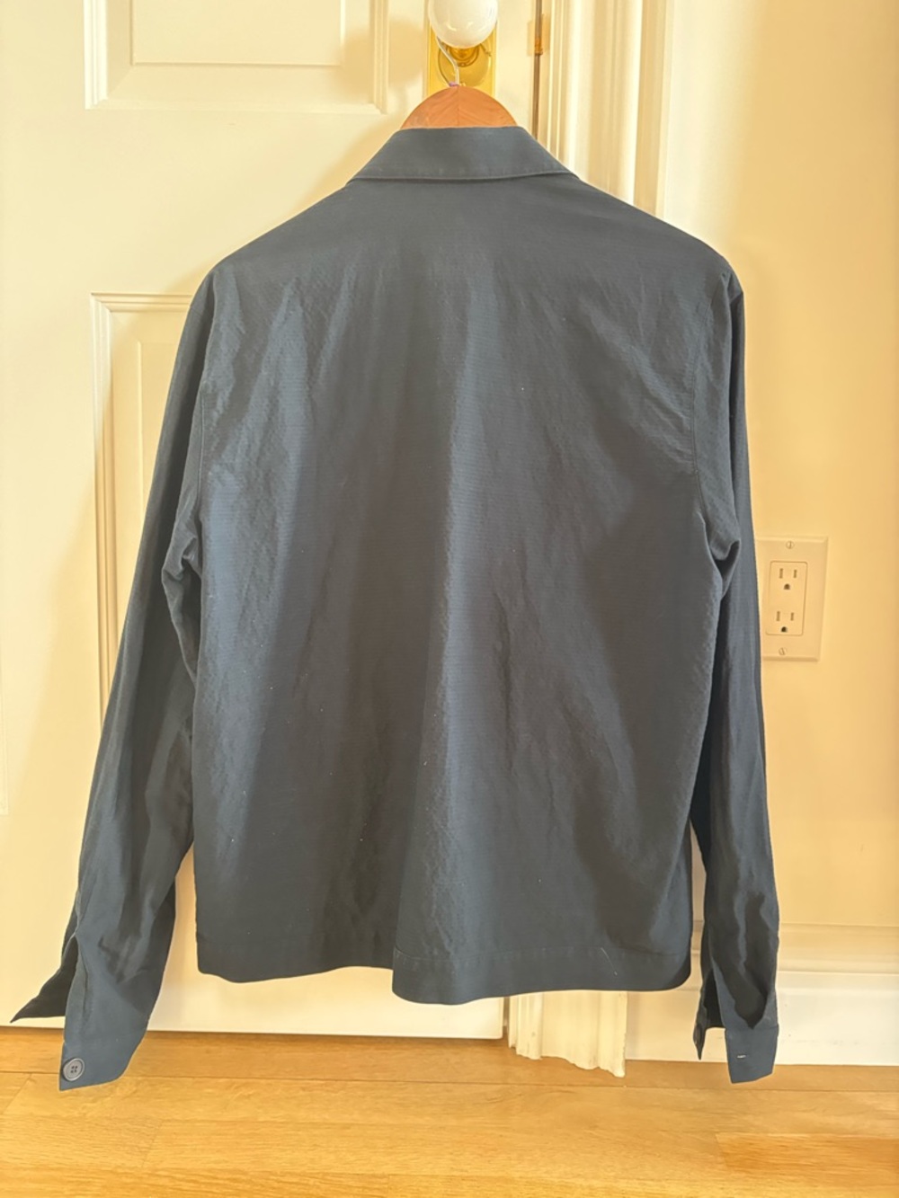COS Dark Navy Button-Front Lightweight Shirt Jacket - Picture 3 of 3